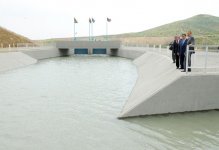 Azerbaijani President inspects construction of Valvalachay-Takhtakorpu channel`s first section (PHOTO)